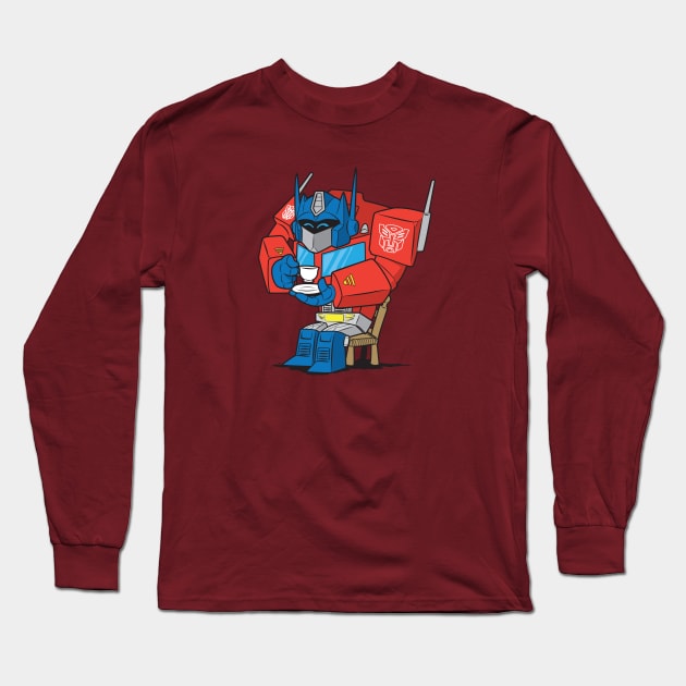 Optimus Tea Time Long Sleeve T-Shirt by thejuanandonly